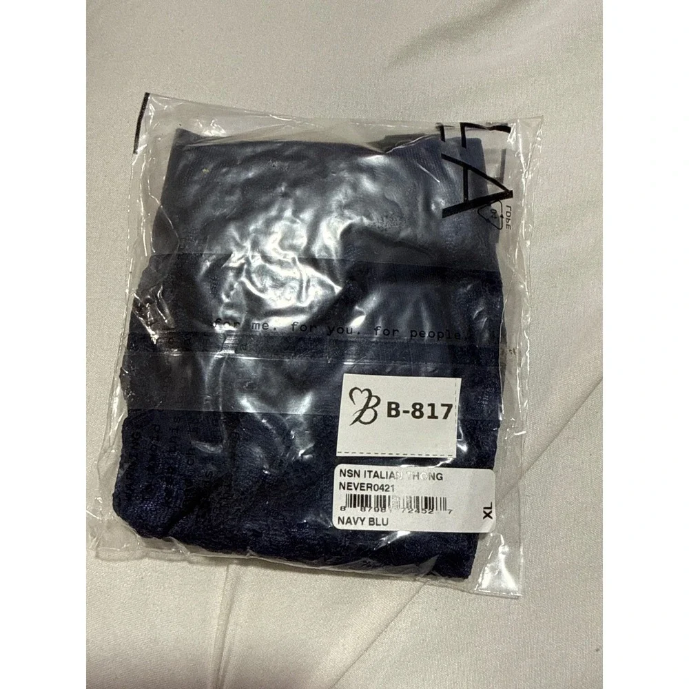 Cosabella Navy Blue Lace Italian Thong Sexy Sheer Underwear Size‎ XL new
